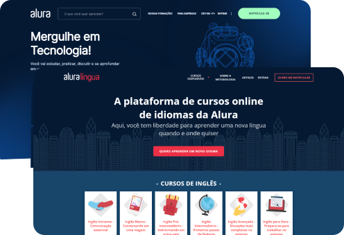 A plataforma de cursos online de idiomas da Alura